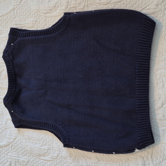 Janie and Jack boys 18 - 24 months blue & white sweater vest EUC - Picture 3 of 5
